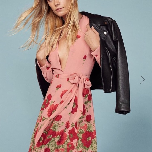 NWT Reformation Porter dress in Vivien - mini wrap - Picture 5 of 8